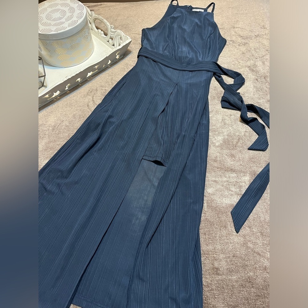 Black Swan Navy Blue High-Low Midi Dress - Size Small